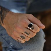 King's Gem Men Ring - Sterling Silver