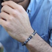 Pulsera de Hombre Clásica de Labradorita - Plata de Ley