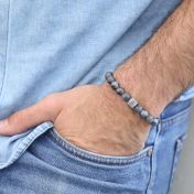 Pulsera de Hombre Clásica de Labradorita - Plata de Ley