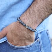 Pulsera de Hombre Clásica de Labradorita - Plata de Ley
