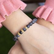 Labradorite Women Name Bracelet [18K Gold Vermeil]