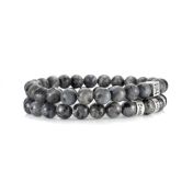 Pulsera de Hombre Clásica de Labradorita - Plata de Ley