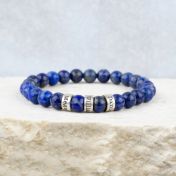 Bracelet Lapis Lazuli avec Prénoms pour Homme