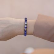 Armband aus Lapislazuli mit Gravur für Damen [Silber]