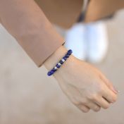 Armband aus Lapislazuli mit Gravur für Damen [Silber]