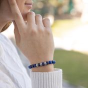 Armband aus Lapislazuli mit Gravur für Damen [Silber]