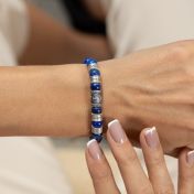 Family Tree Women Name Bracelet With Lapis Lazuli Stones [Silver]