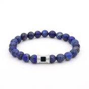 Lapis Lazuli Men Bracelet with Nano Bible 
