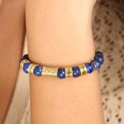 Lapis Lazuli Infinity Women Name Bracelet [18K Gold Plated]