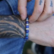 Bracelet Lapis Lazuli avec Prénoms pour Homme