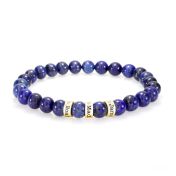 Lapis Lazuli Women Name Bracelet with Diamonds [18K Gold Vermeil]