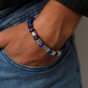 Bracelet Lapis Lazuli Prénom avec Om pour Homme