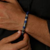 Bracelet Lapis Lazuli Prénom avec Om pour Homme