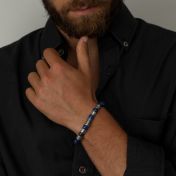 Bracelet Lapis Lazuli Prénom avec Om pour Homme