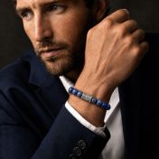 Compass Men Bracelet with Lapis Lazuli Stones