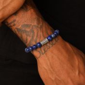 Compass Men Bracelet with Lapis Lazuli Stones