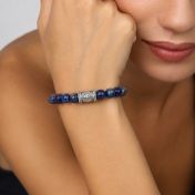 Compass Women Bracelet With Lapis Lazuli Stones [Silver]