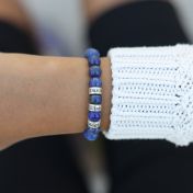 Armband aus Lapislazuli mit Gravur für Damen [Silber]