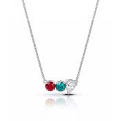 Talisa Stars Teardrop Birthstone Necklace [Sterling Silver]