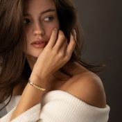 Mia Statement Tennis Engraved Bracelet [18K Gold Vermeil]