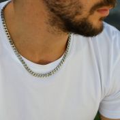 Klassische Panzerkette für Herren - Sterlingsilber
