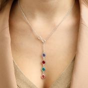 Lariat Infinity Birthstone Necklace [Sterling Silver]