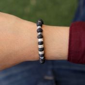 Lava en Labradoriet Naam Armband - Sterling Zilver