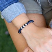 Lava and Lapis Women Name Bracelet [Sterling Silver]