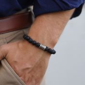 Lava Stone Om Men Bracelet