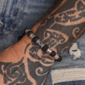 Lava Stone Evil Eye Men Name Bracelet