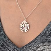 Lebensbaum Kette mit Geburtssteinen aus Sterlingsilber