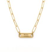 Collana con Catena a Maglie e Barrette Incise [Placcata Oro 18K]