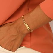 Paperclip Armband mit Gravur [750er Gold Vermeil]