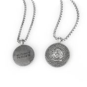 Löwenherz Herrenkette mit Koordinaten - Sterlingsilber