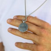 Löwenherz Herrenkette mit Koordinaten - Sterlingsilber