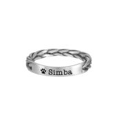 Anillo Mascota con Nombre Trenzas del Amor [Plata de Ley]