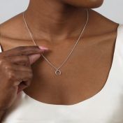 Geluksbrenger Dubbele Hoorn Ketting [Sterling Zilver]