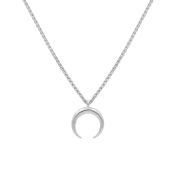 Geluksbrenger Dubbele Hoorn Ketting [Sterling Zilver]