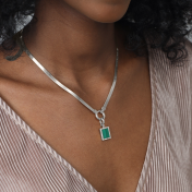 Malachit Anhänger mit Kristallen [Sterlingsilber]