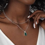 Touch of Nature Malachite Necklace - Vertical [Sterling Silver]