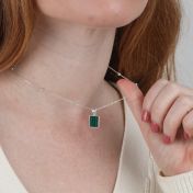Touch of Nature Malachite Necklace - Vertical [Sterling Silver]