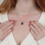 Touch of Nature Malachite Necklace - Vertical [Sterling Silver]