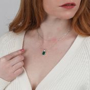 Touch of Nature Malachite Necklace - Vertical [Sterling Silver]