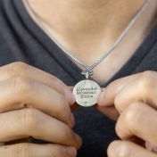 Body and Mind Name Necklace for Men - Sterling Silver