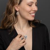 Herzensbindungen Silhouette Kette mit Kartenanhänger [Sterlingsilber]
