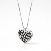 Herzensbindungen Silhouette Kette mit Kartenanhänger [Sterlingsilber]