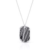 Collier Plaque Silhouette Carte [Argent 925]