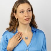 Statement Kette mit Kartenanhänger [Sterlingsilber]