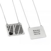 Statement Kette mit Kartenanhänger [Sterlingsilber]