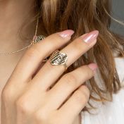Ties of Heart Silhouette Map Ring [18K Gold Plated]